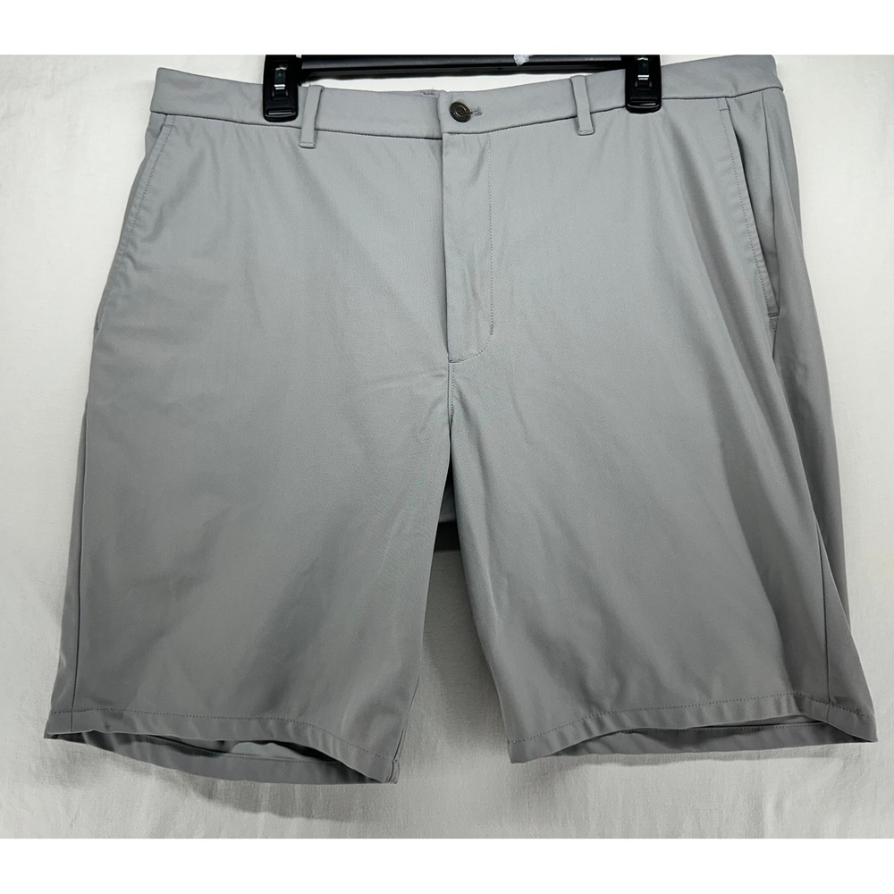 Johnnie-O Prep-Formance Mens Grey Golf Shorts Size 36 Stretch Flat Front Casual